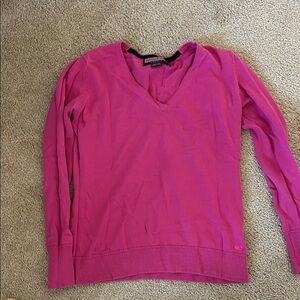 Vibrant Pink V-Neck Sweater